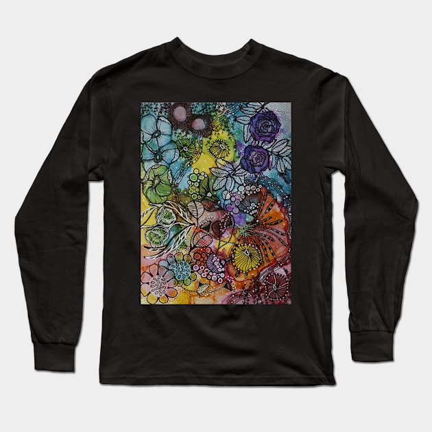 Floral Fantasy Long Sleeve T-Shirt by MJDiesl